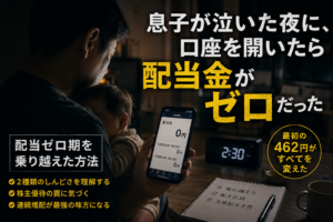 高配当株の配当金ゼロ期を乗り越えた俺が語る最初の1円の意味