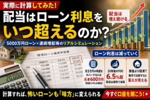 連続増配株とローン金利、何年で配当が上回るか計算した