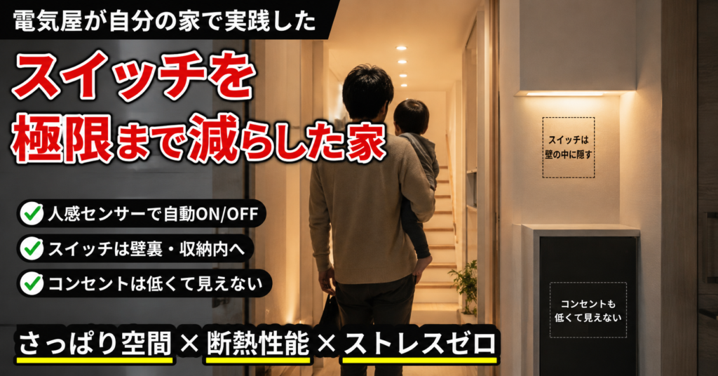 一条工務店の照明｜電気屋がスイッチを隠して極限まで減らした方法