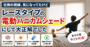 一条のレースハニカムシェードで北側の視線を消した話
